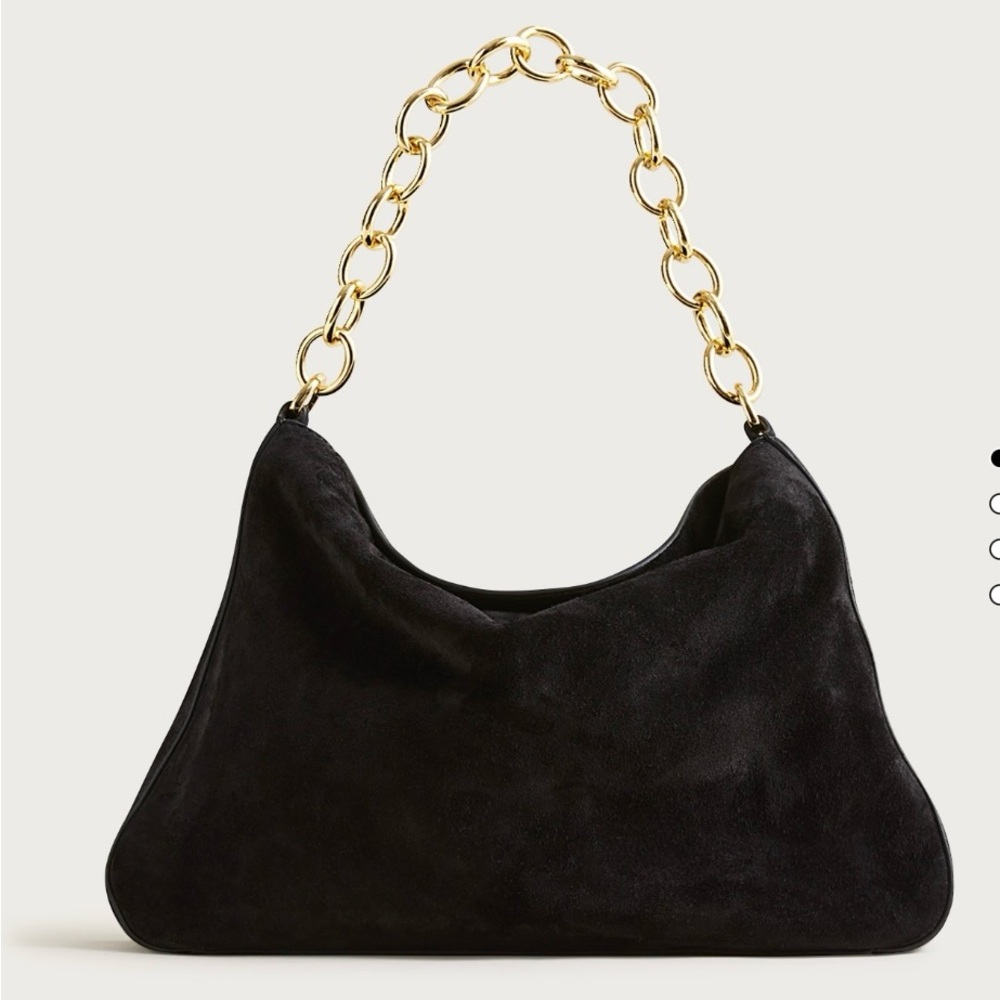 New J Crew Berkeley Chainlink Shoulder Suede Bag
